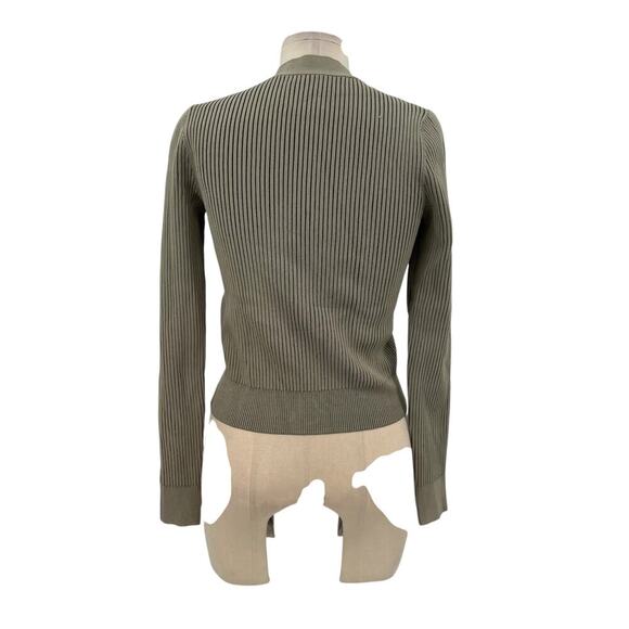 Anine Bing Layla Ribbed Cardigan‎ Sweater Button Front Olive Green Size Small - Picture 8 of 13